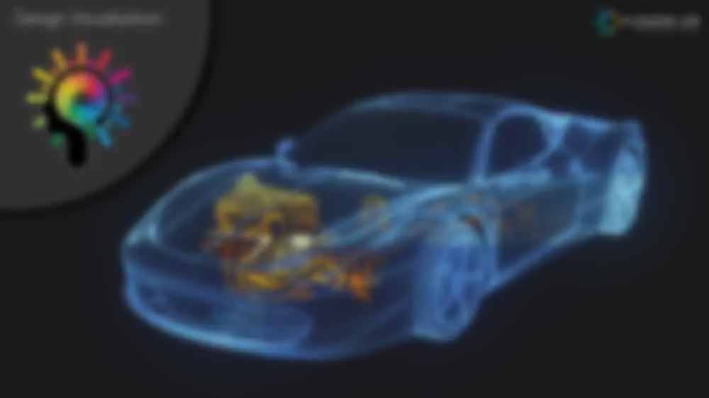 Car Design X-Ray view with internal Automotive Engine visualised using -AR and MR technology